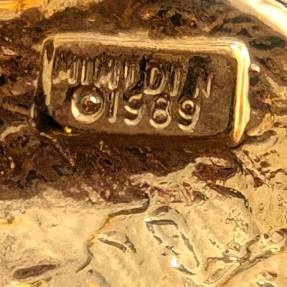 Vintage Mimi Di N 1989 24K Gold Plated Starfish Two Piece Buckle & Leather Belt - Picture 8 of 11